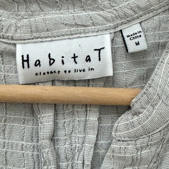 Habitat Popover Tunic Top Textured Size‎ Medium Hi Low Rayon Stretch Gray - Picture 5 of 7